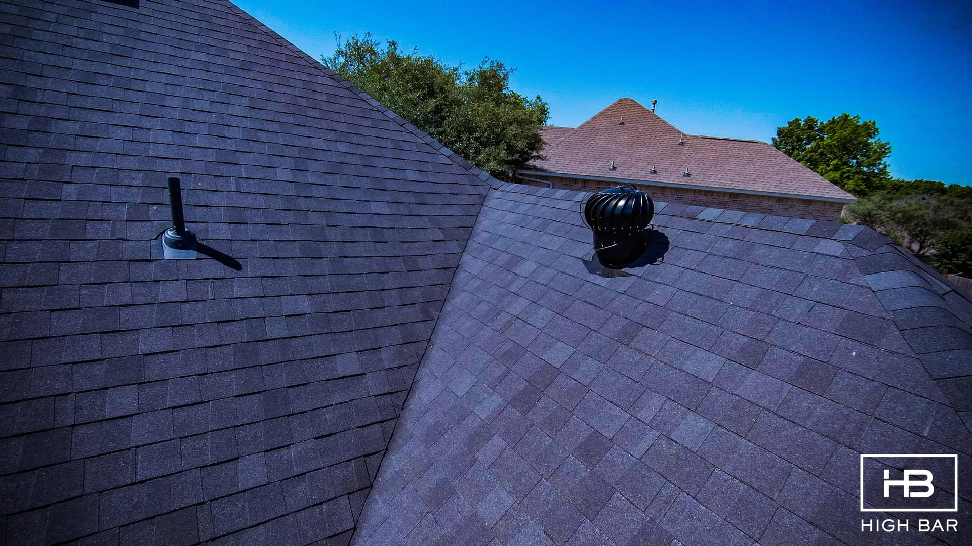 Aerial residential roofing — High Bar Roofing, DFW