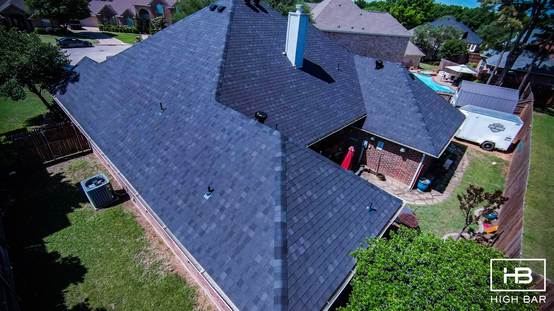 Aerial luxury residence — High Bar Roofing